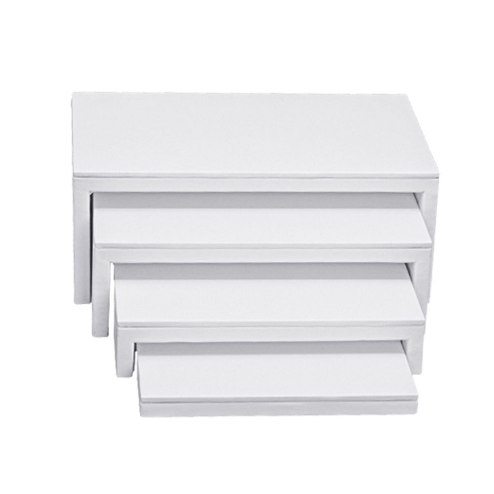인조가죽 점보 4단 ㄷ자 다용도 진열대 화이트 25x15x10cm