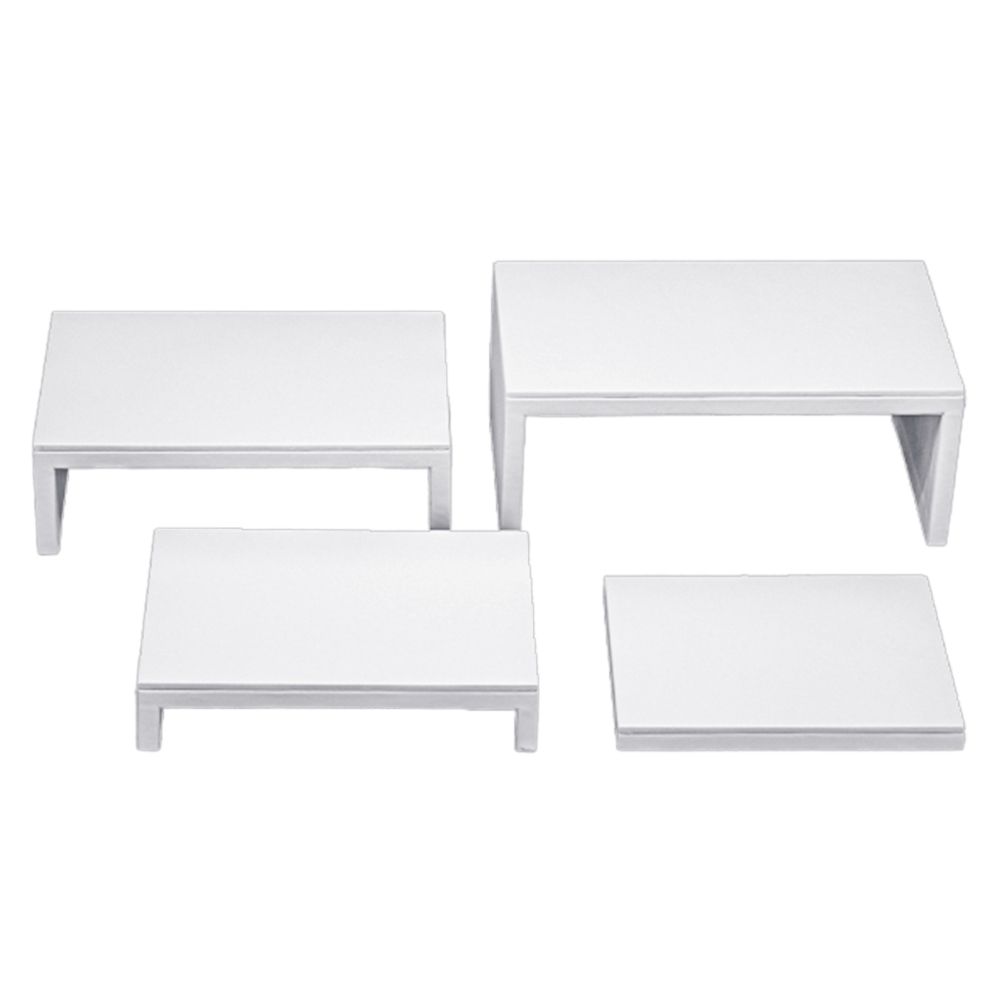 인조가죽 점보 4단 ㄷ자 다용도 진열대 화이트 25x15x10cm