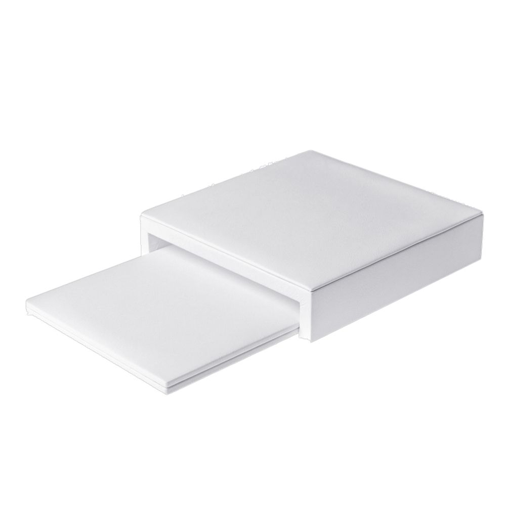 인조가죽 ㄷ자 조절 2단 다용도 진열대 화이트 17x17x4cm