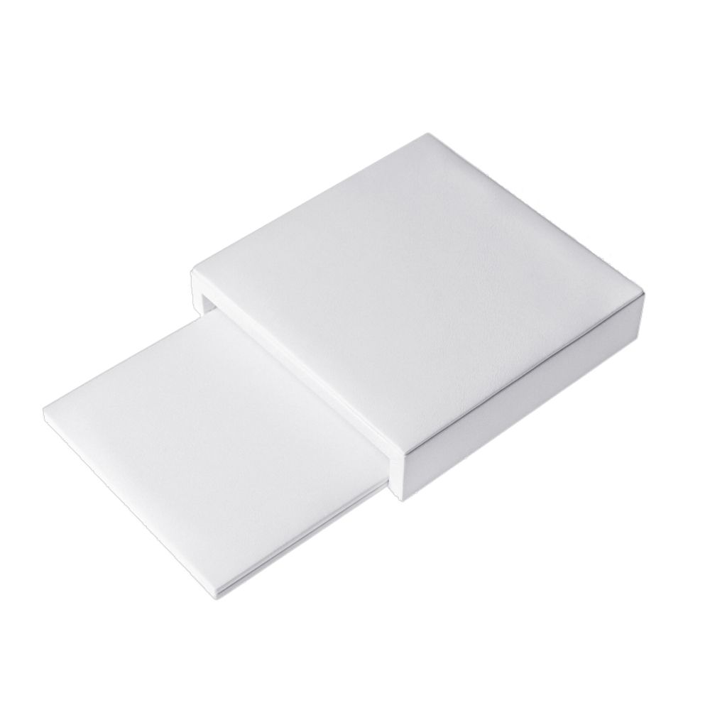 인조가죽 ㄷ자 조절 2단 다용도 진열대 화이트 17x17x4cm