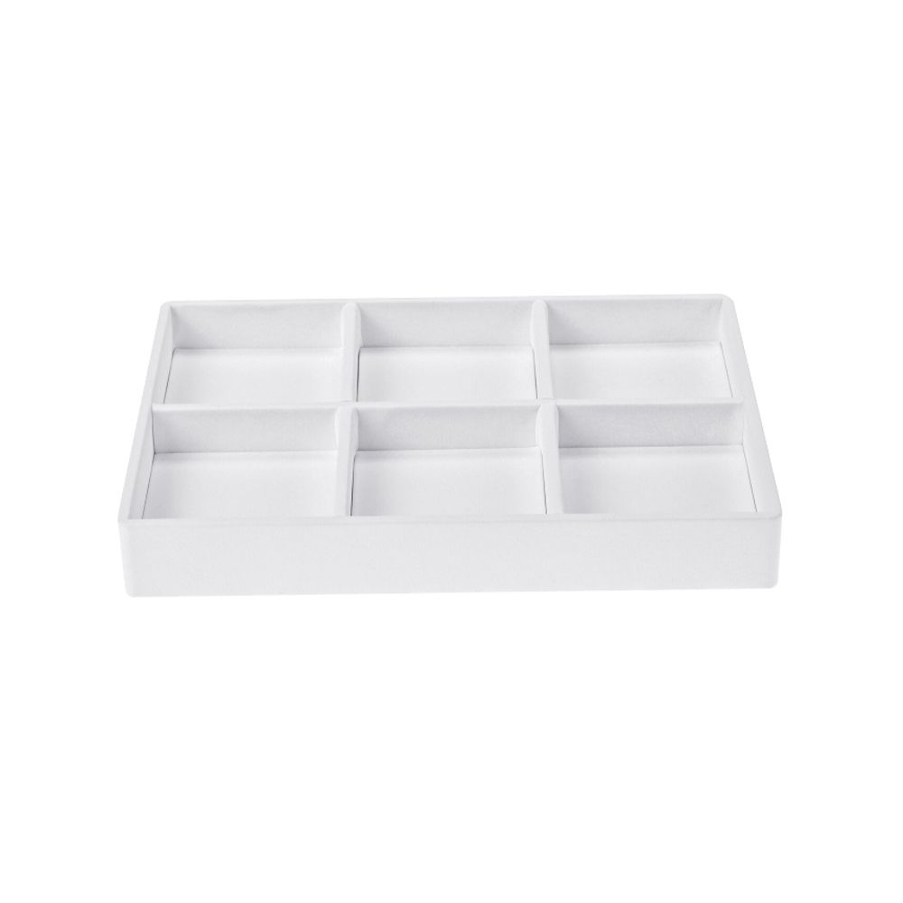 인조가죽 나눔 6칸 다용도 진열대 화이트 소 20x15x2.5cm