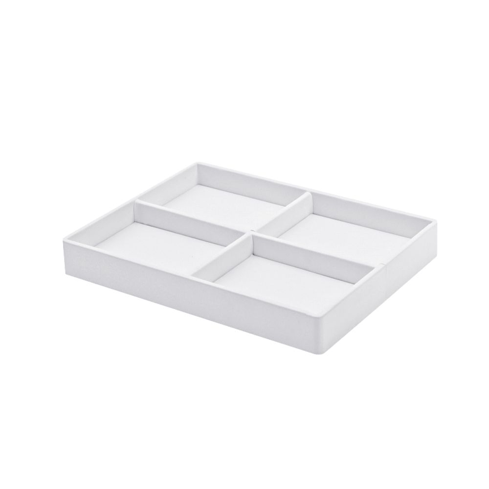 인조가죽 나눔 4칸 다용도 진열대 화이트 소 20x15x2.5cm