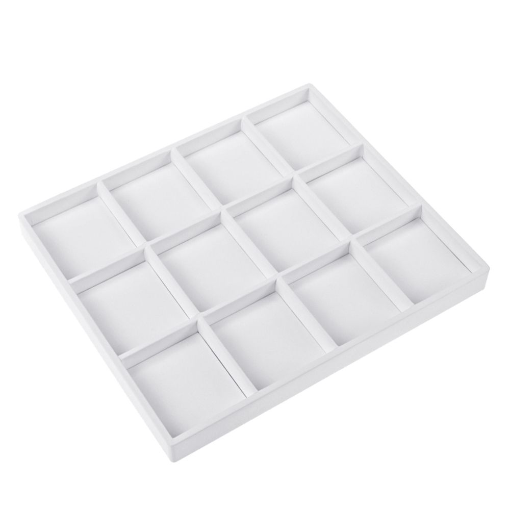 인조가죽 나눔 12칸 다용도 진열대 화이트 대 29x25x2.5cm