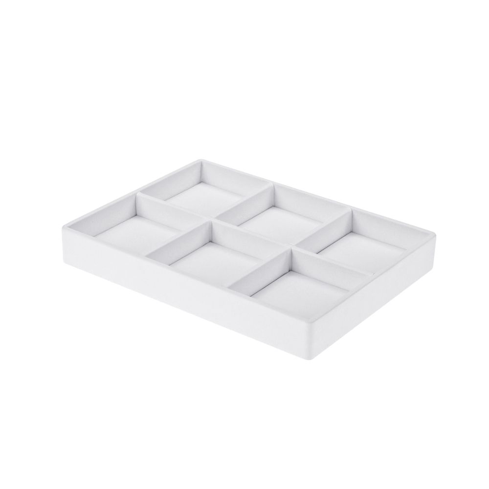 인조가죽 나눔 6칸 다용도 진열대 화이트 소 20x15x2.5cm