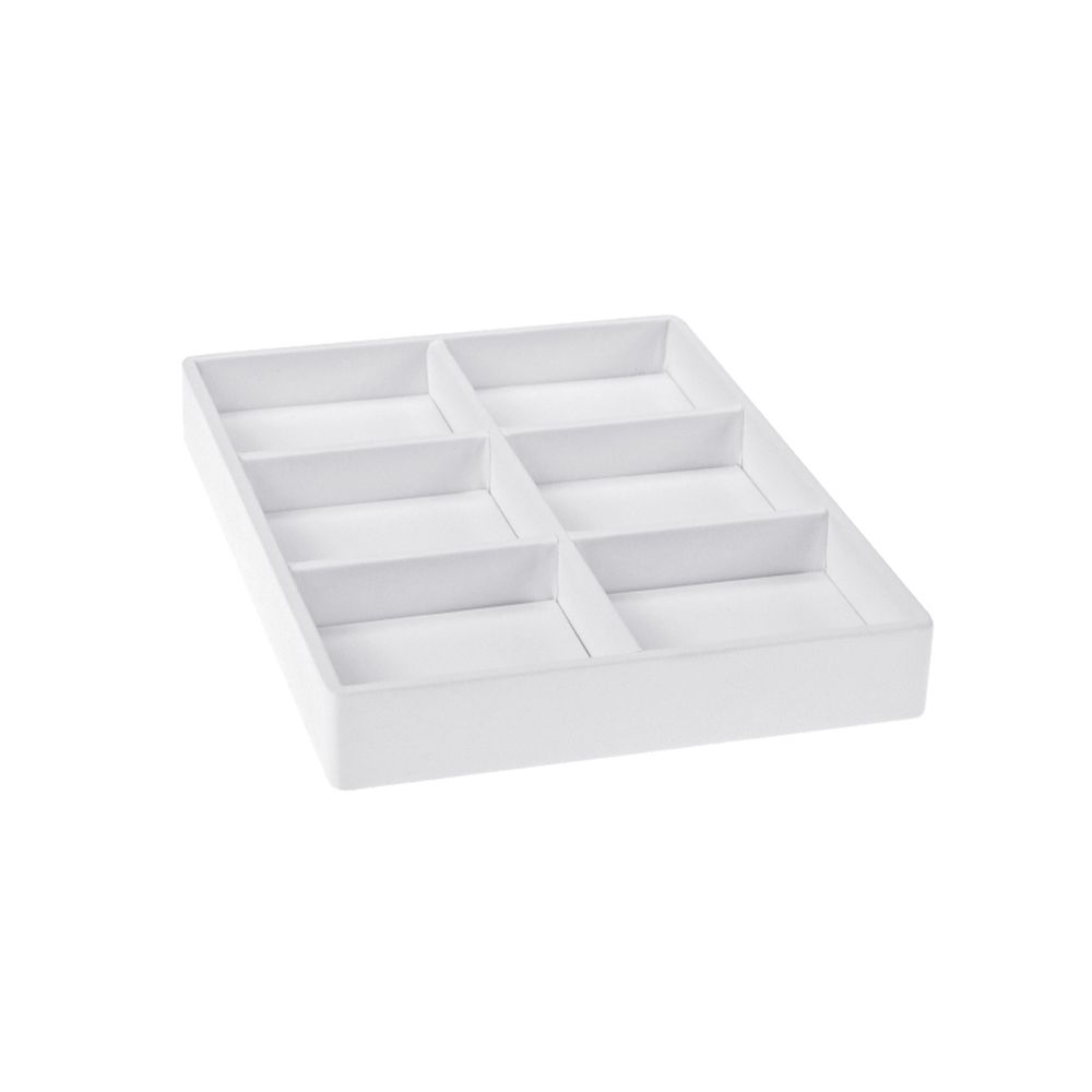 인조가죽 나눔 6칸 다용도 진열대 화이트 소 20x15x2.5cm