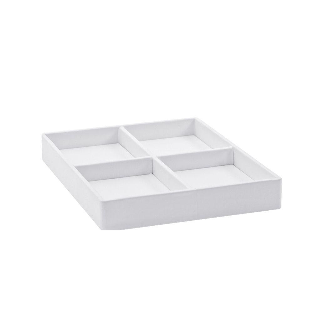 인조가죽 나눔 4칸 다용도 진열대 화이트 소 20x15x2.5cm