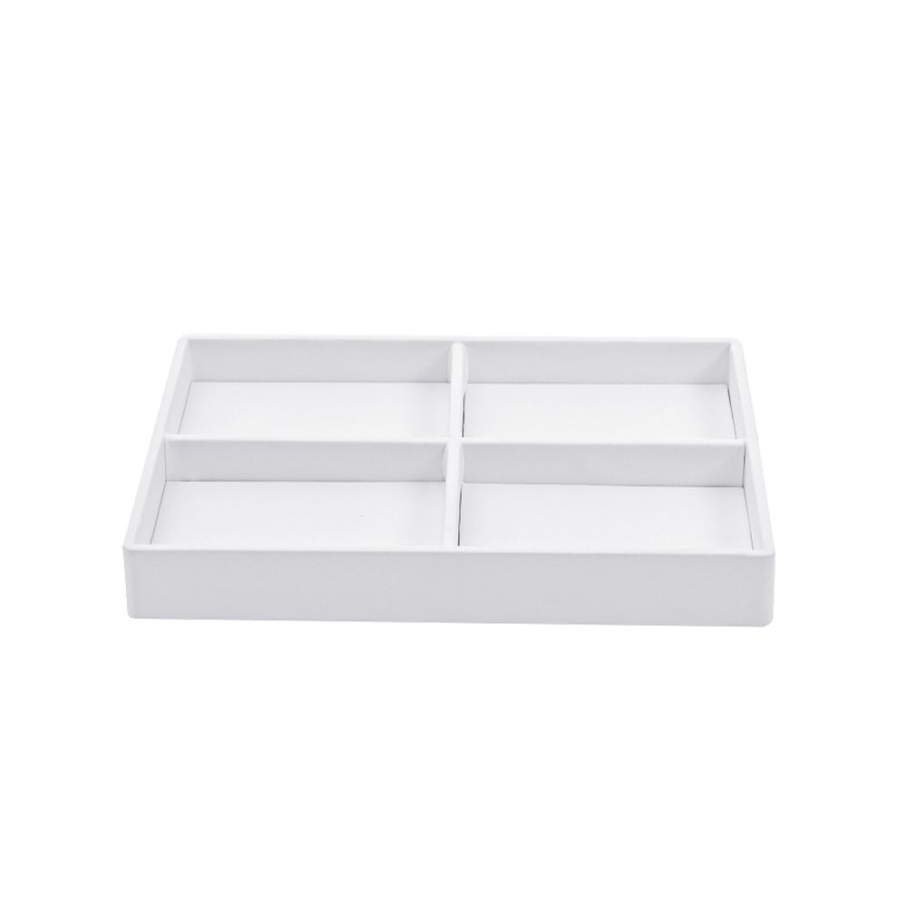 인조가죽 나눔 4칸 다용도 진열대 화이트 소 20x15x2.5cm