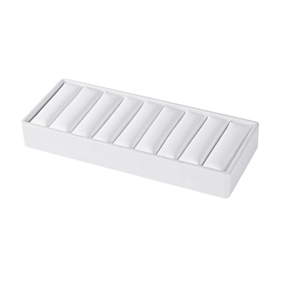 인조가죽 반지 팔찌 겸용 진열대 화이트 20x8.5x2.5cm