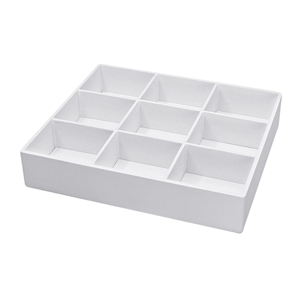 인조가죽 나눔 9칸 쿠션포함 다용도 진열대 화이트 30x26x5.5cm