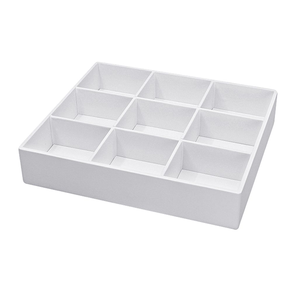 인조가죽 나눔 9칸 다용도 진열대 화이트 30x26x5.5cm