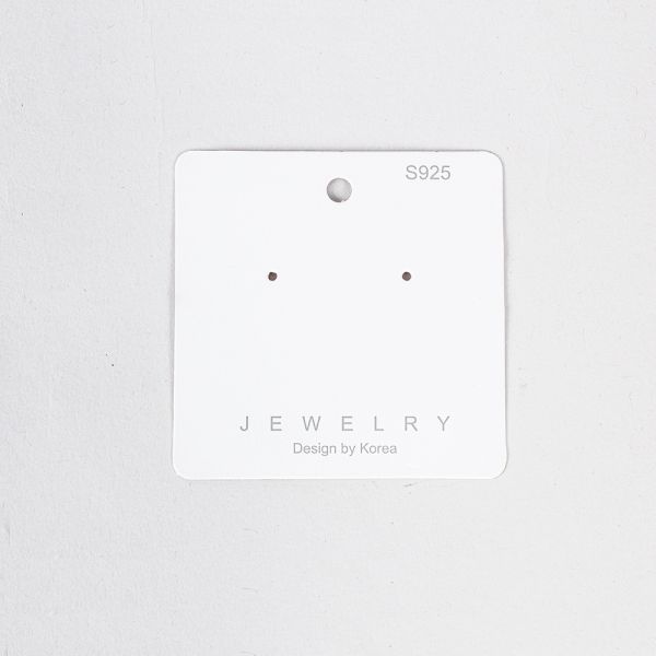 사각 2구 귀걸이 악세사리 택 S925 화이트 7x7cm 100장