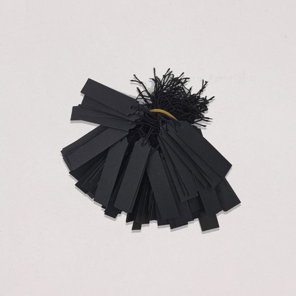 블랙 무지 탄력 실택 긴것 13mmx53mm 100장(도난방지 태그 부착용)