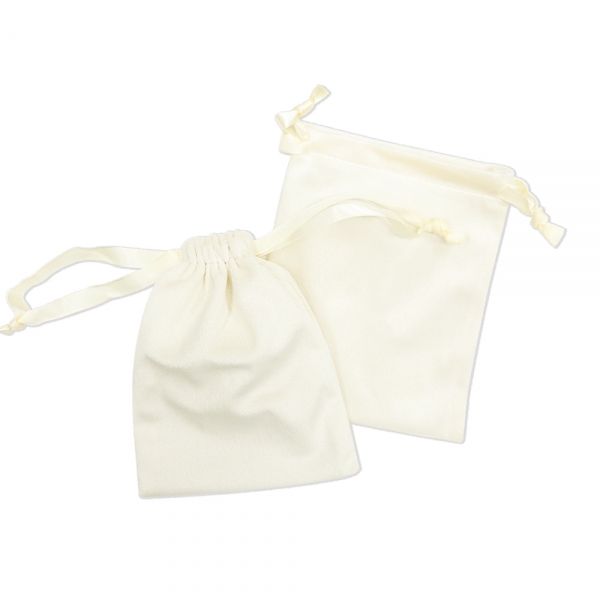 사각 벨벳주머니 주얼리 파우치 아이보리 10x12cm 20장