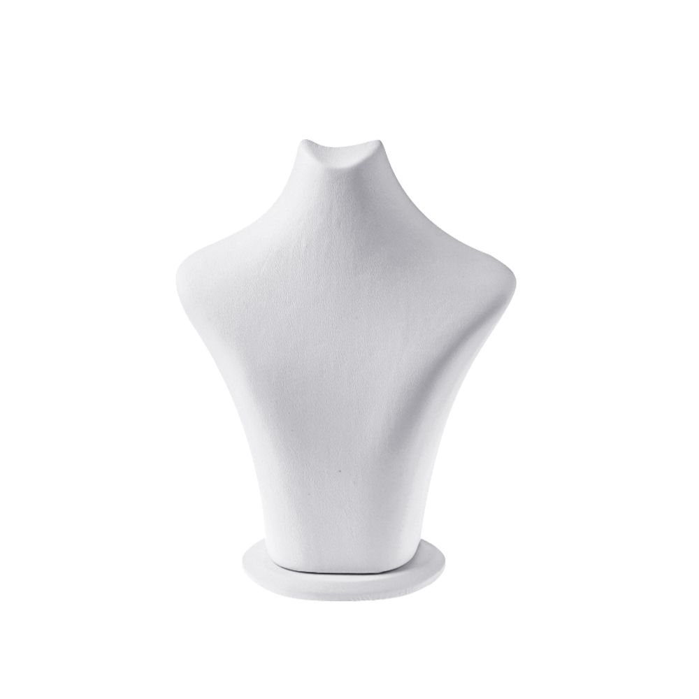 인조가죽 스탠드 목걸이 진열대 화이트 소 18x7x23cm