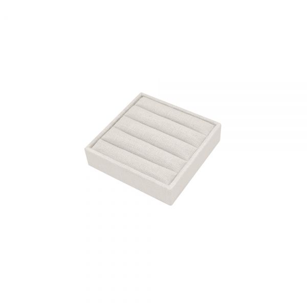 린넨 4줄 반지 진열대 베이지 10x10x2.5cm
