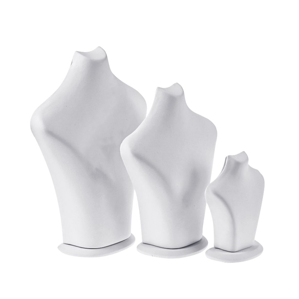 인조가죽 스탠드 목걸이 진열대 화이트 소소 11x5.5x14.5cm