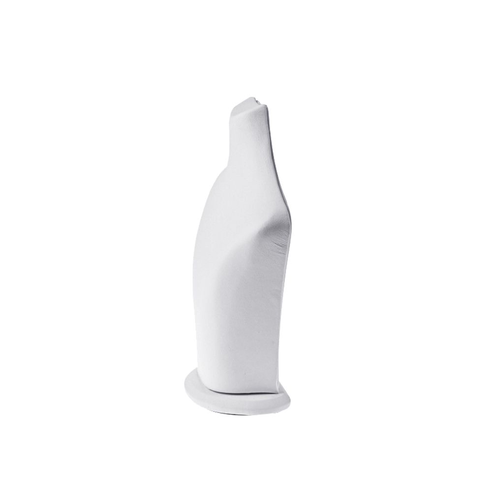 인조가죽 스탠드 목걸이 진열대 화이트 소 18x7x23cm