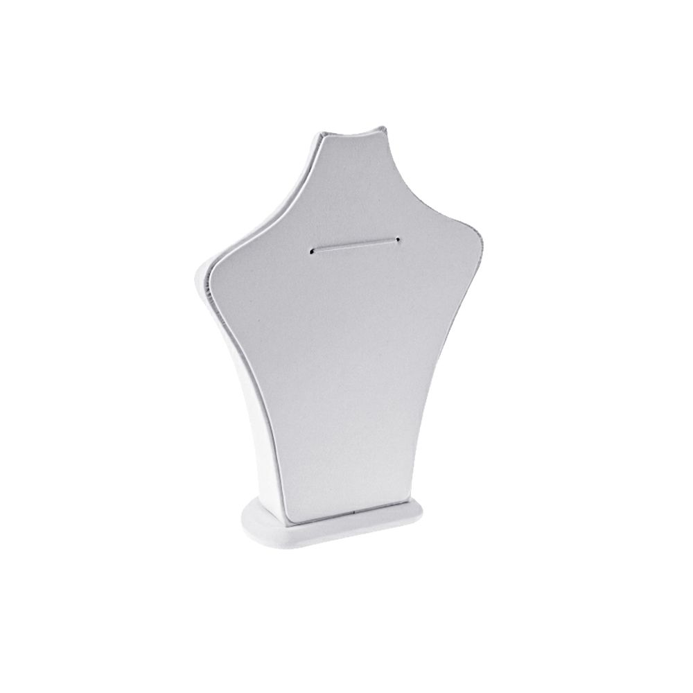 인조가죽 스탠드 목걸이 진열대 화이트 소 18x7x23cm