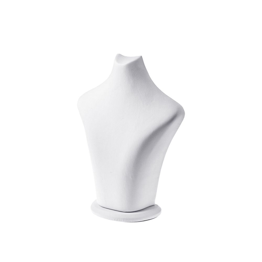 인조가죽 스탠드 목걸이 진열대 화이트 소 18x7x23cm