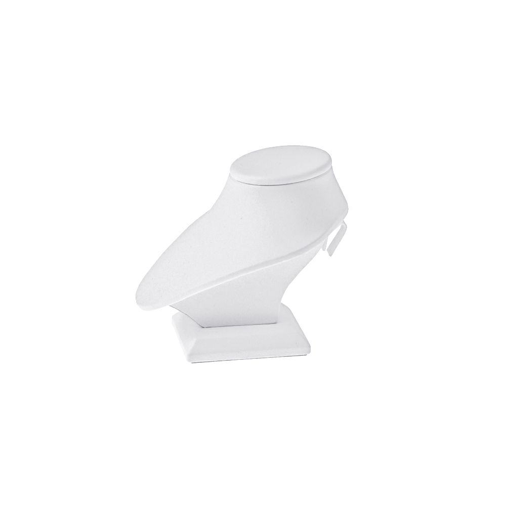 인조가죽 라운드 목걸이 진열대 화이트 소 9.5x11x9.5cm