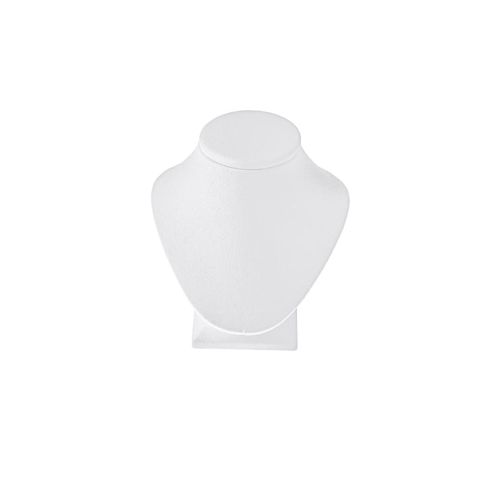 인조가죽 라운드 목걸이 진열대 화이트 소 9.5x11x9.5cm