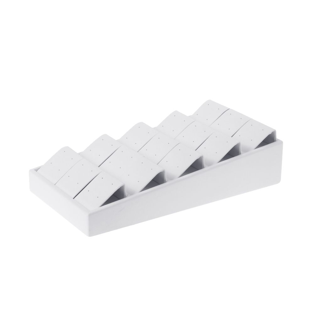 인조가죽 15구 귀걸이 진열대 화이트 14x25x6.5cm