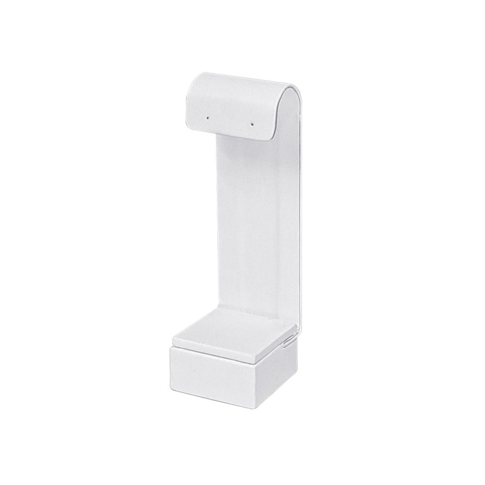 인조가죽 J형 귀걸이 진열대 화이트 대 4x4x13cm