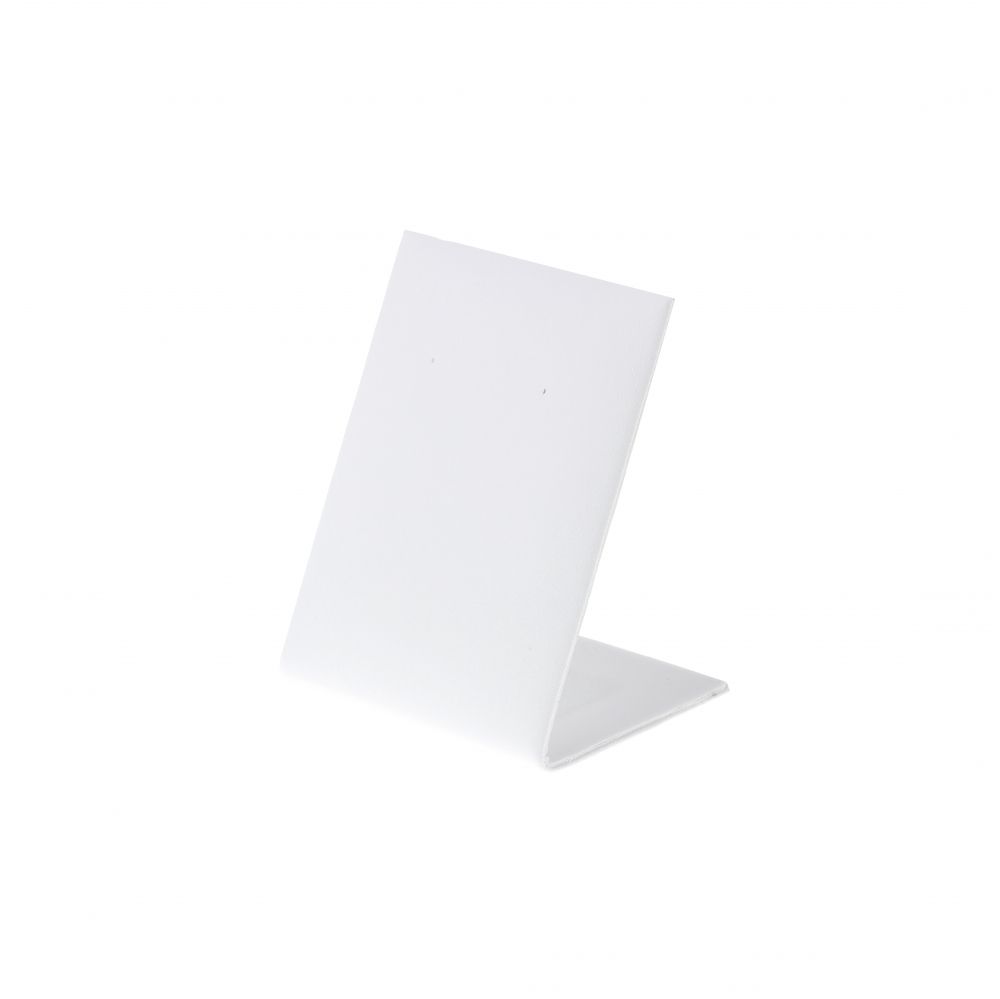 인조가죽 사각 L형 귀걸이 진열대 화이트 대 6x5x9cm