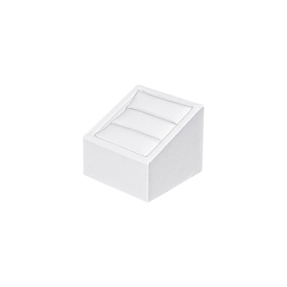 인조가죽 사각 경사 커플 반지 진열대 화이트 6x6x5cm