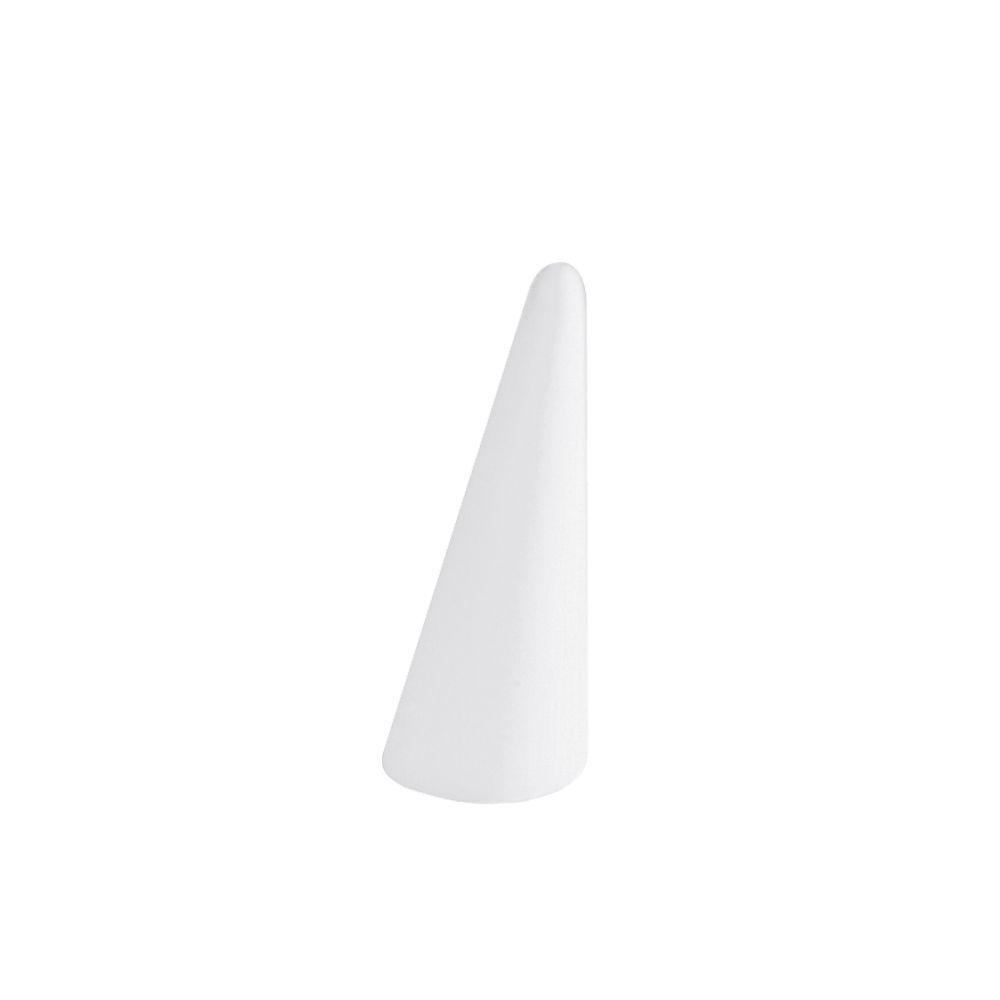 인조가죽 일체형 꼬깔 반지 진열대 화이트 3x3x7cm