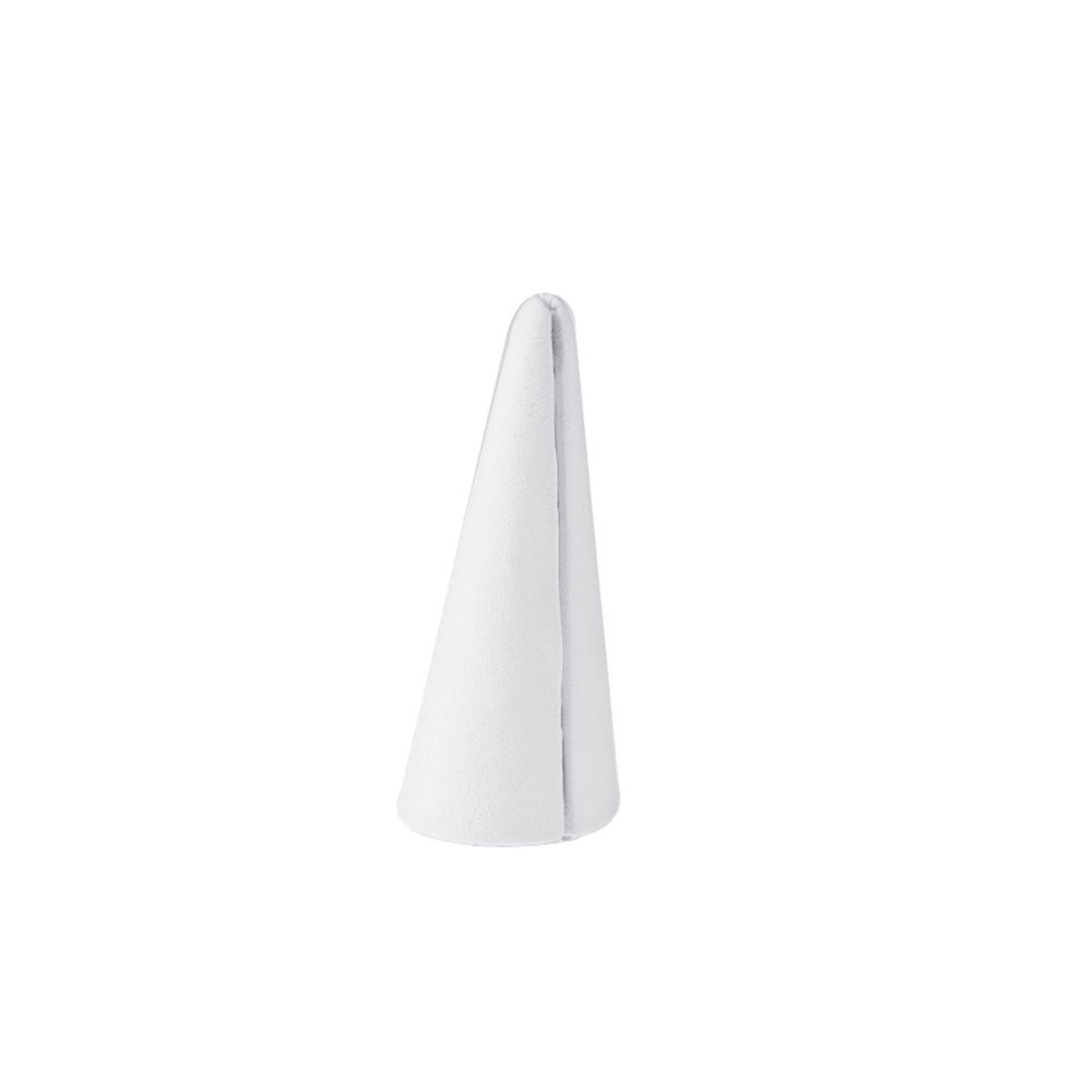 인조가죽 일체형 꼬깔 반지 진열대 화이트 3x3x7cm