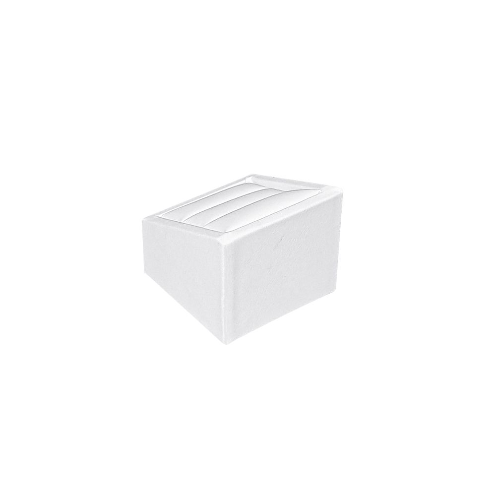 인조가죽 사각 경사 커플 반지 진열대 화이트 6x6x5cm