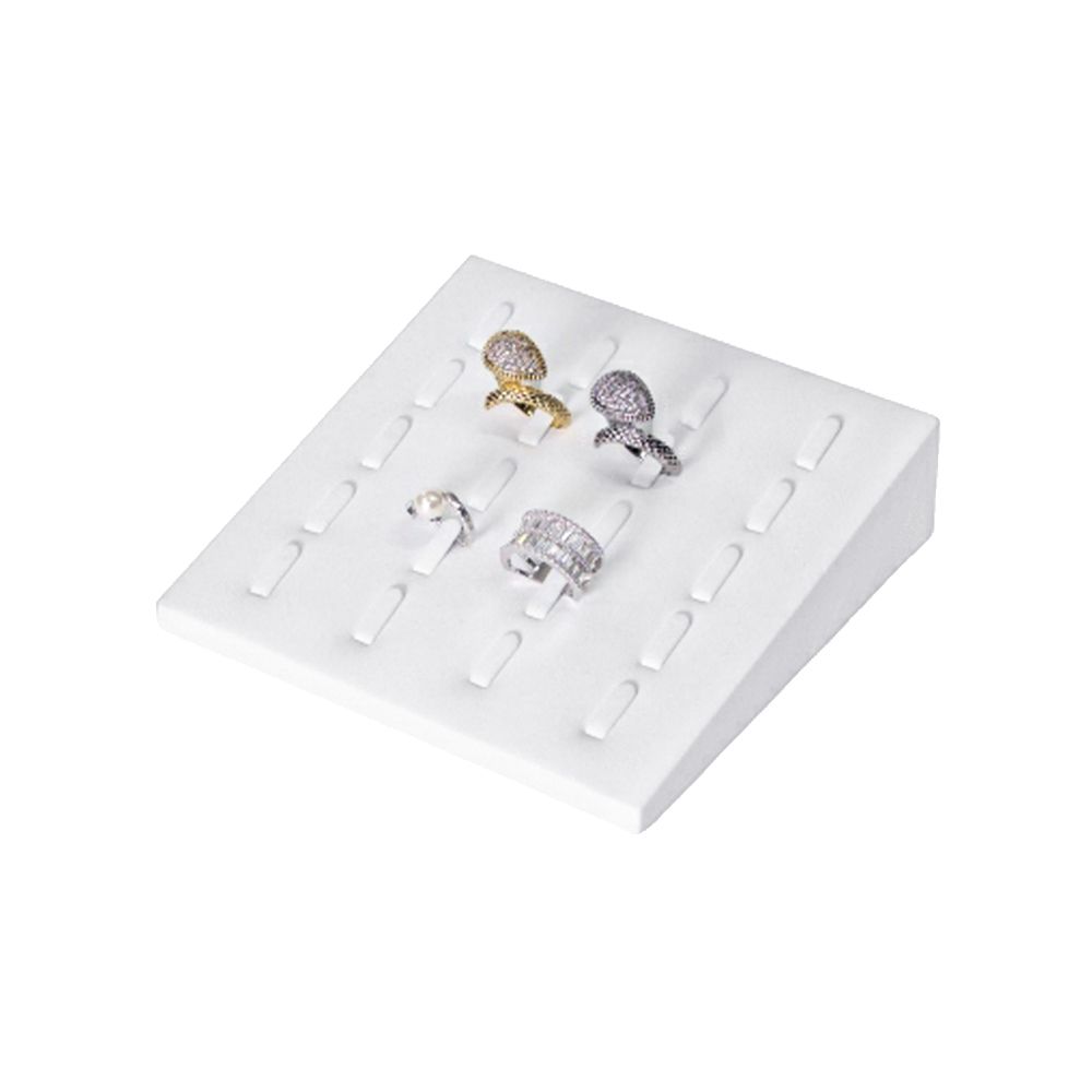 인조가죽 사각 1/20 반지 진열대 화이트 14x14x3.5cm
