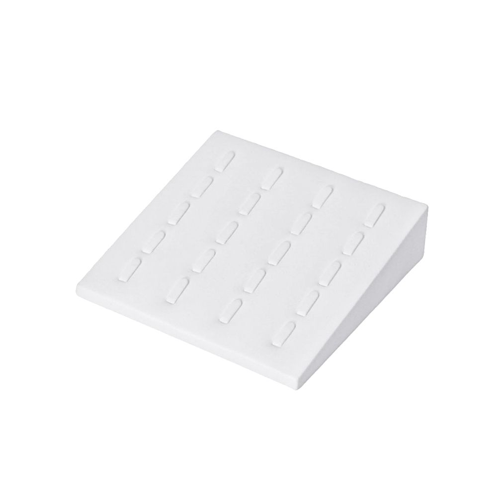 인조가죽 사각 1/20 반지 진열대 화이트 14x14x3.5cm