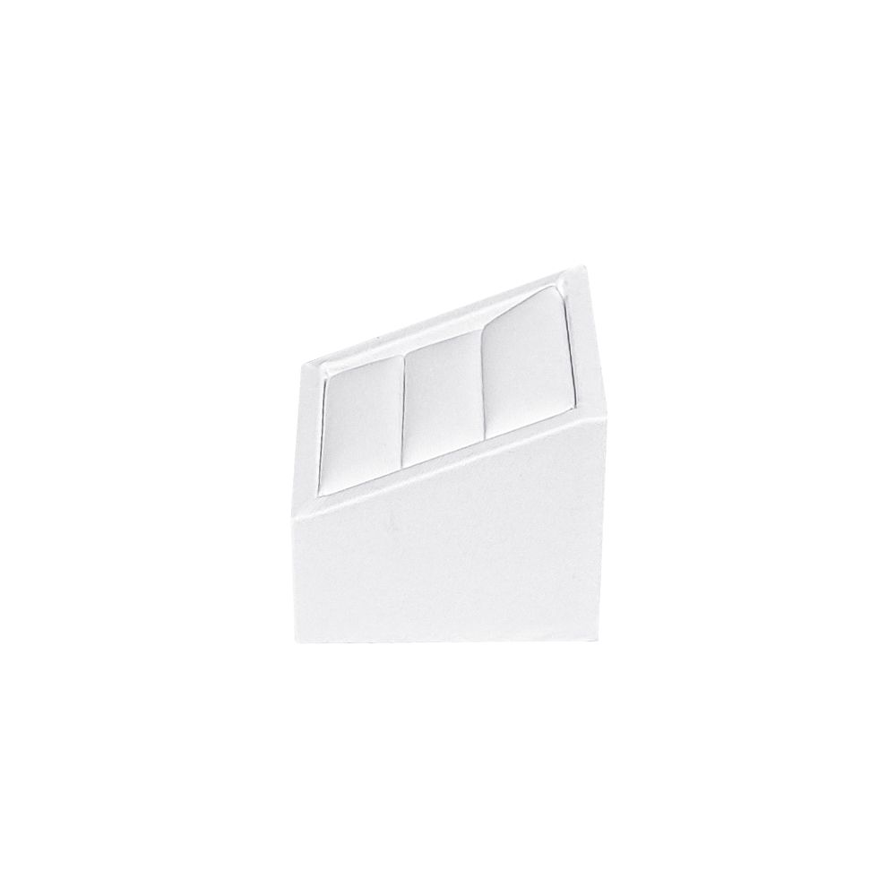 인조가죽 사각 경사 커플 반지 진열대 화이트 6x6x5cm