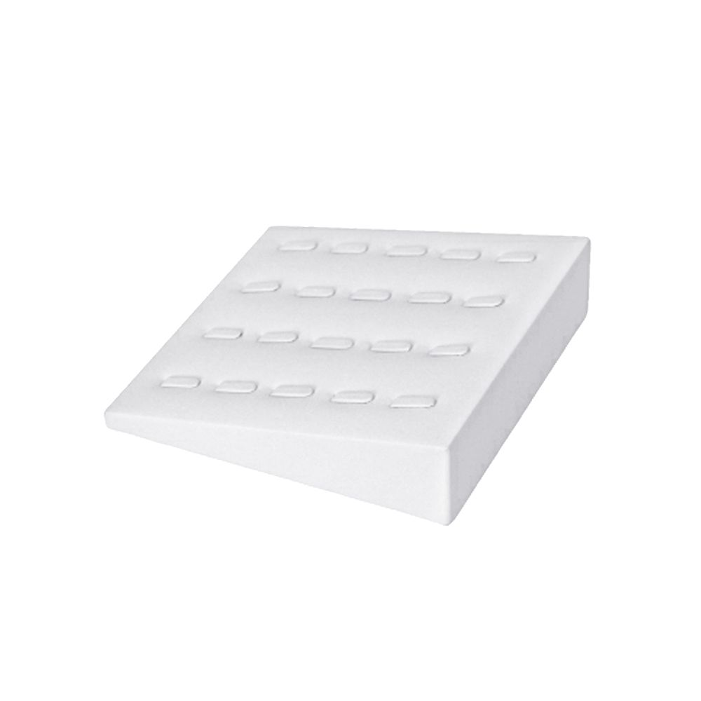 인조가죽 사각 1/20 반지 진열대 화이트 14x14x3.5cm