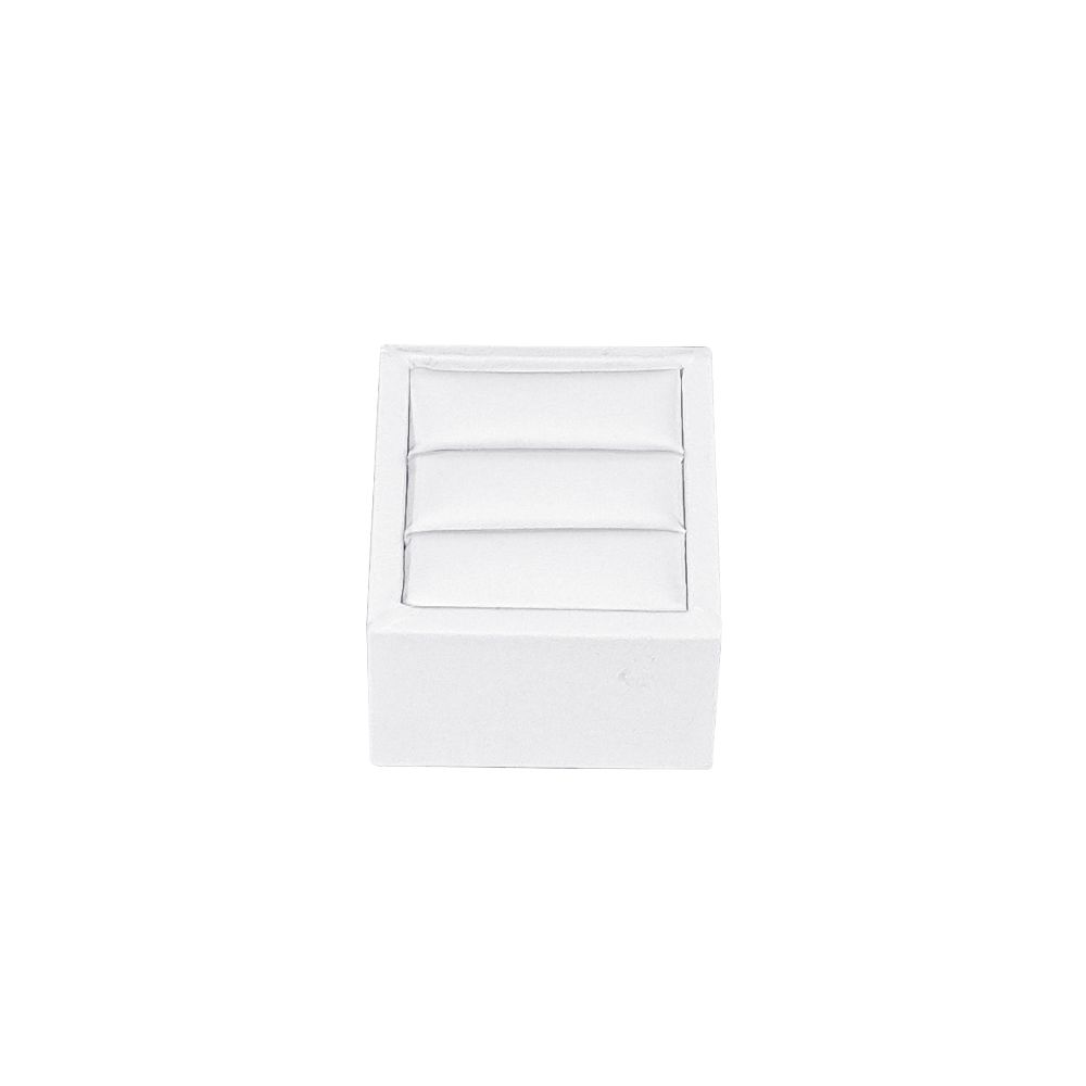 인조가죽 사각 경사 커플 반지 진열대 화이트 6x6x5cm