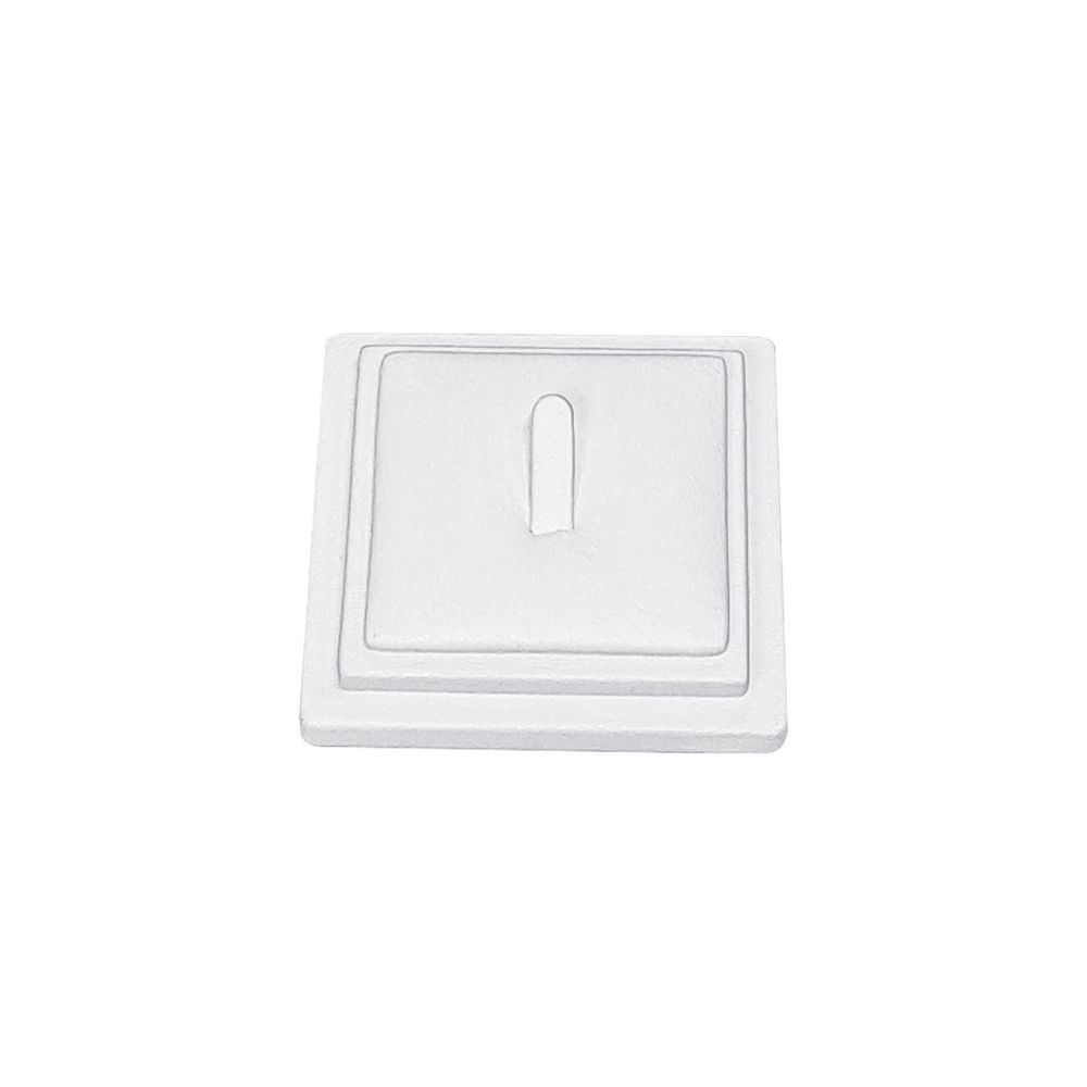 인조가죽 사각3단 1구 반지 화이트 6x6x2cm