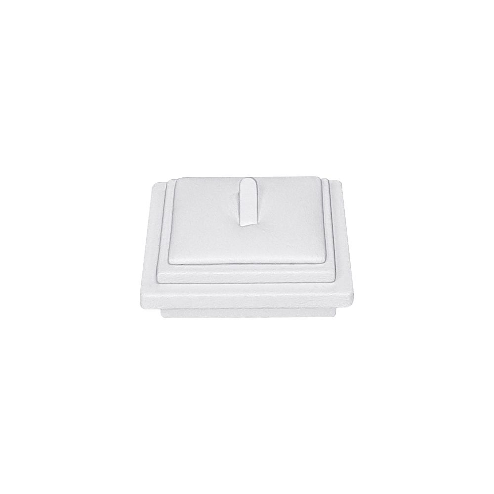 인조가죽 사각3단 1구 반지 화이트 6x6x2cm