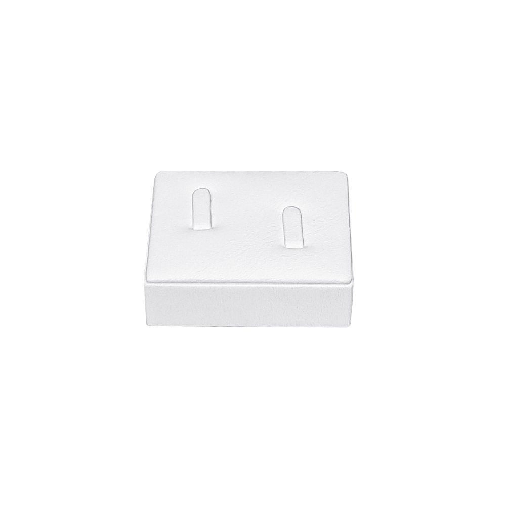인조가죽 사각 커플 반지 진열대 화이트 6x4.5x2.5cm