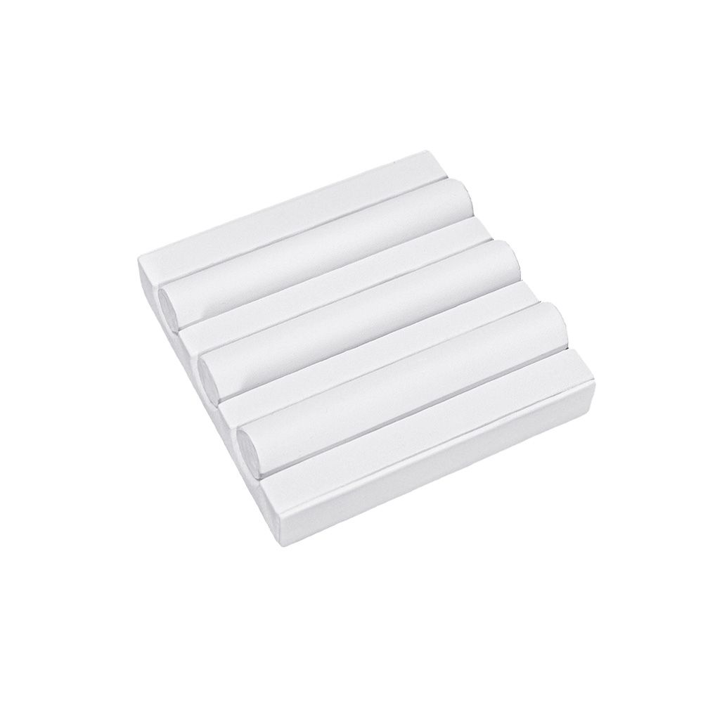 인조가죽 분리형 3줄 반지 진열대 화이트 10.5x10.5x2.5cm