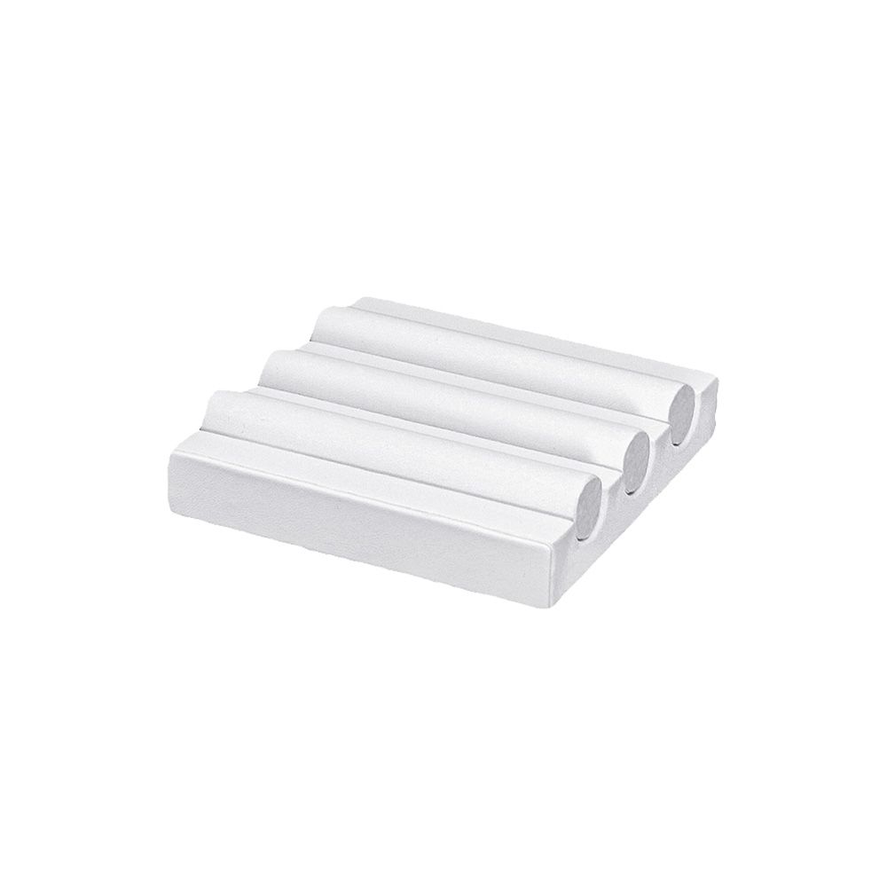 인조가죽 분리형 3줄 반지 진열대 화이트 10.5x10.5x2.5cm
