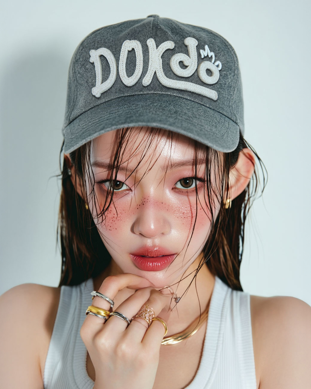 싱클레어 독도 빈티지 펠트 레터링 볼캡 워싱 그레이 빈티지 빅사이즈 남여 야구 모자 스냅백