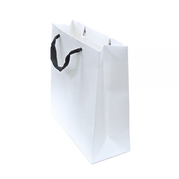 고급 화이트 쇼핑백 검정끈 33x13x33cm 10장