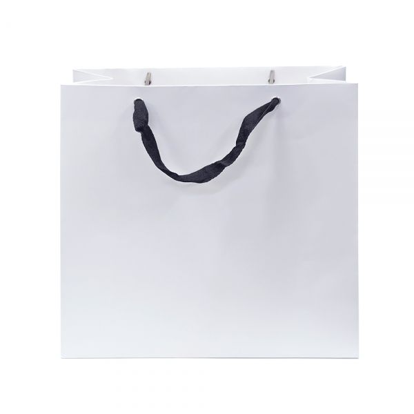 고급 화이트 쇼핑백 검정끈 33x13x33cm 10장