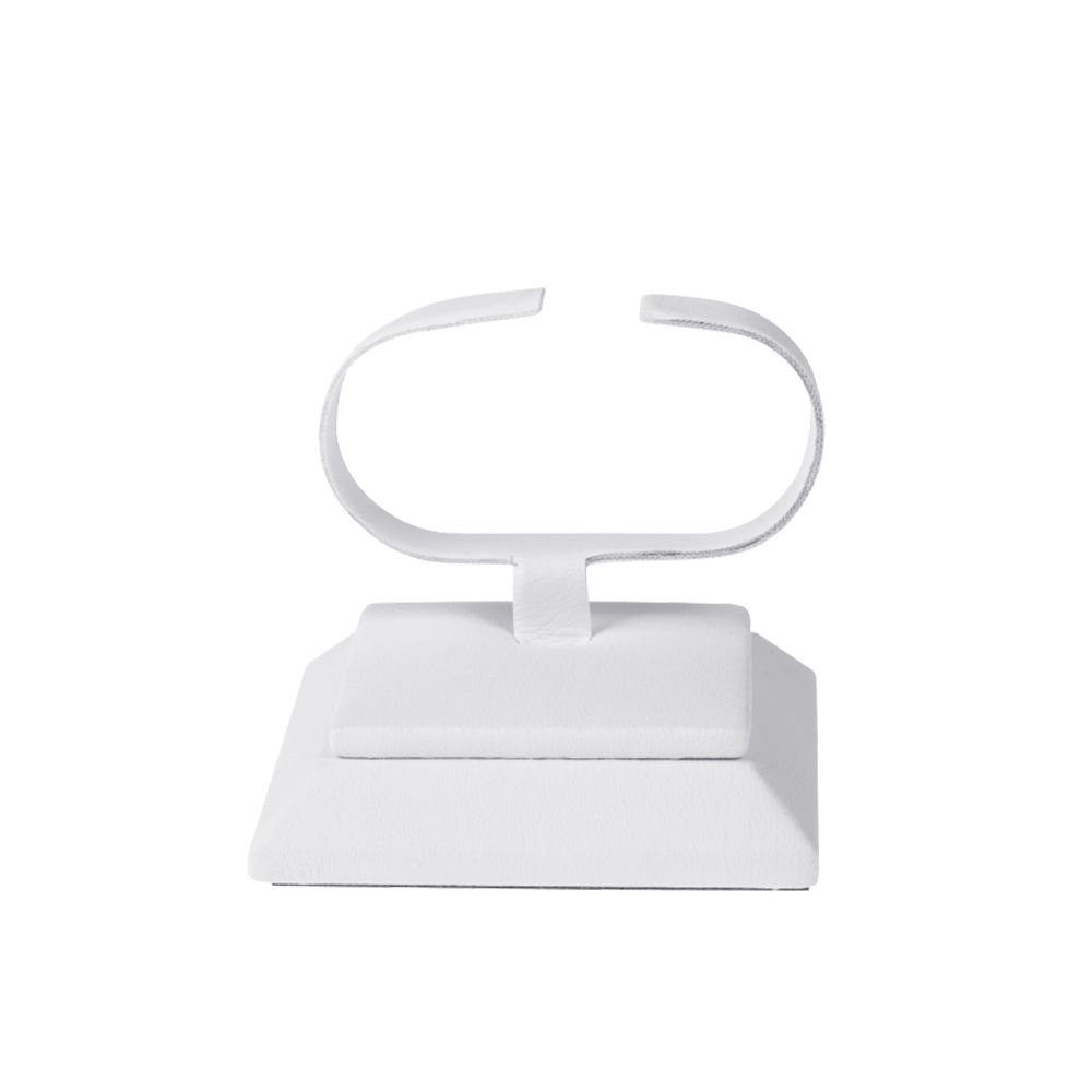 인조가죽 1조 가로형 팔찌 시계 진열대 화이트 7x7x6cm