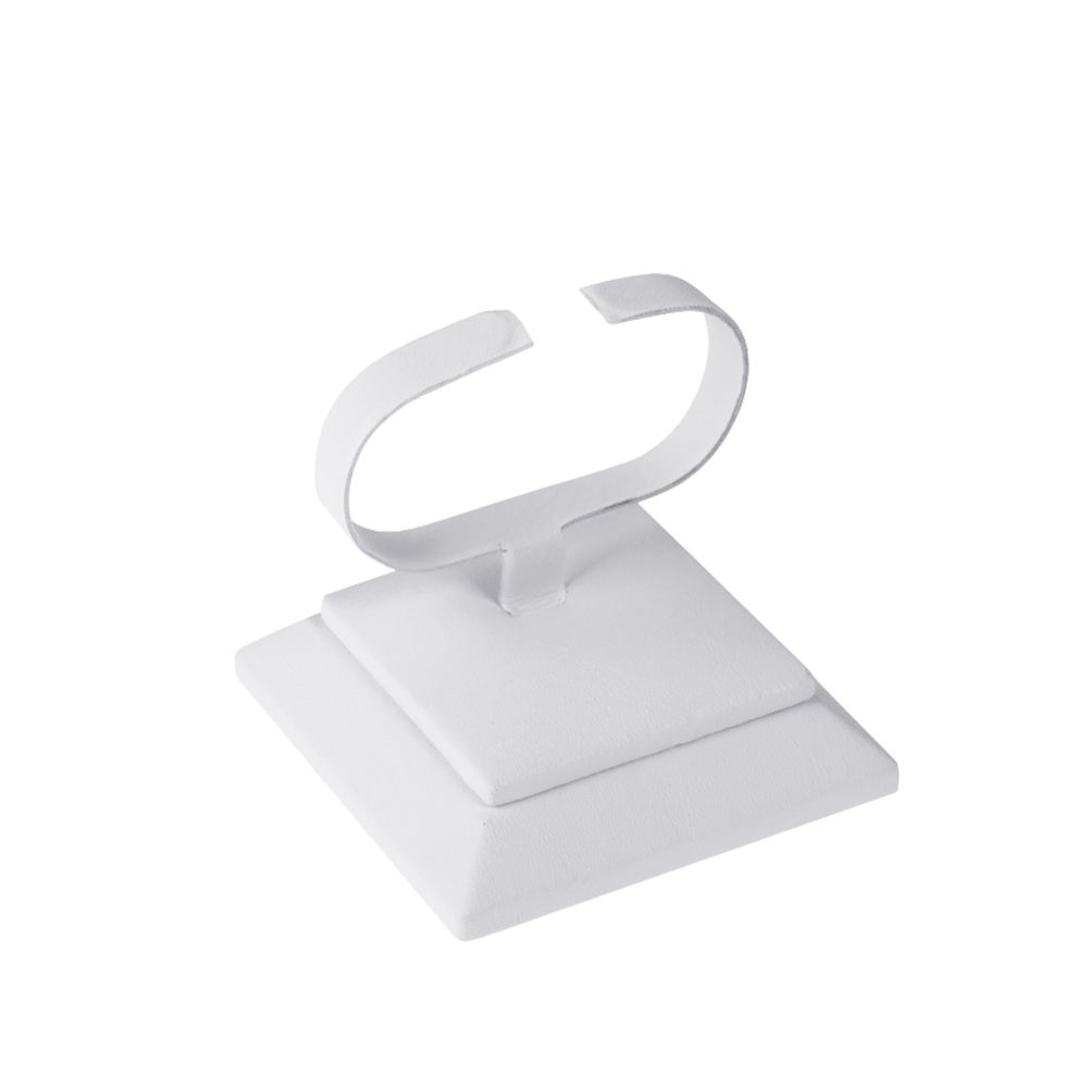 인조가죽 1조 가로형 팔찌 시계 진열대 화이트 7x7x6cm