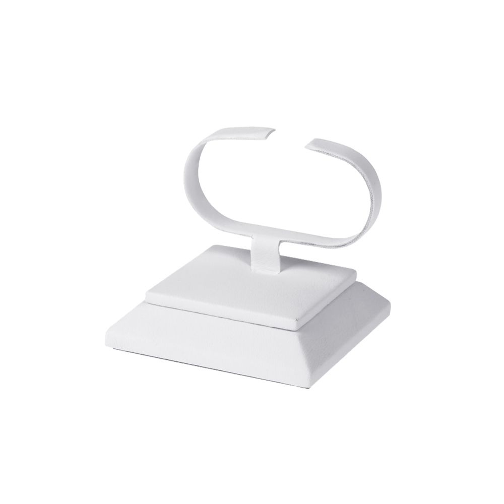 인조가죽 1조 가로형 팔찌 시계 진열대 화이트 7x7x6cm