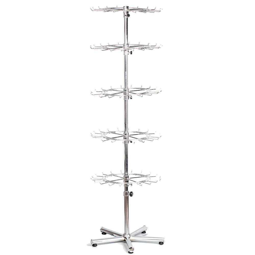 20핀 5단 다용도 회전 진열대 실버 50x150~175cm