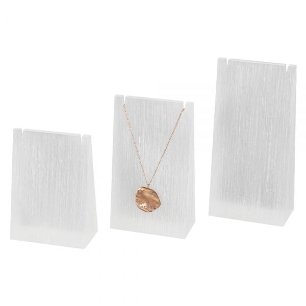 고급 아크릴 경사 목걸이 진열대 반투명 중 6x3x10cm